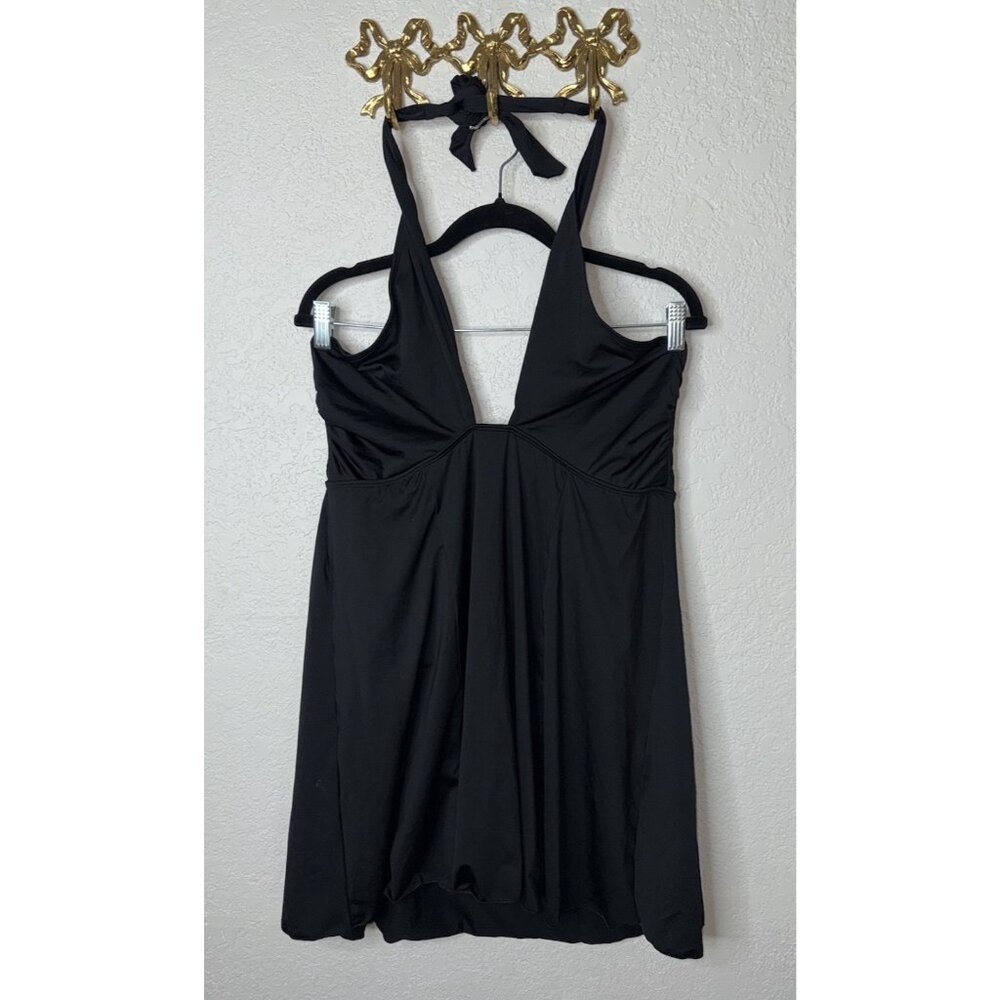 We Are We Wear Eco Edit Swimwear Swim Suit Dress NWT XL Black Swim Dress W